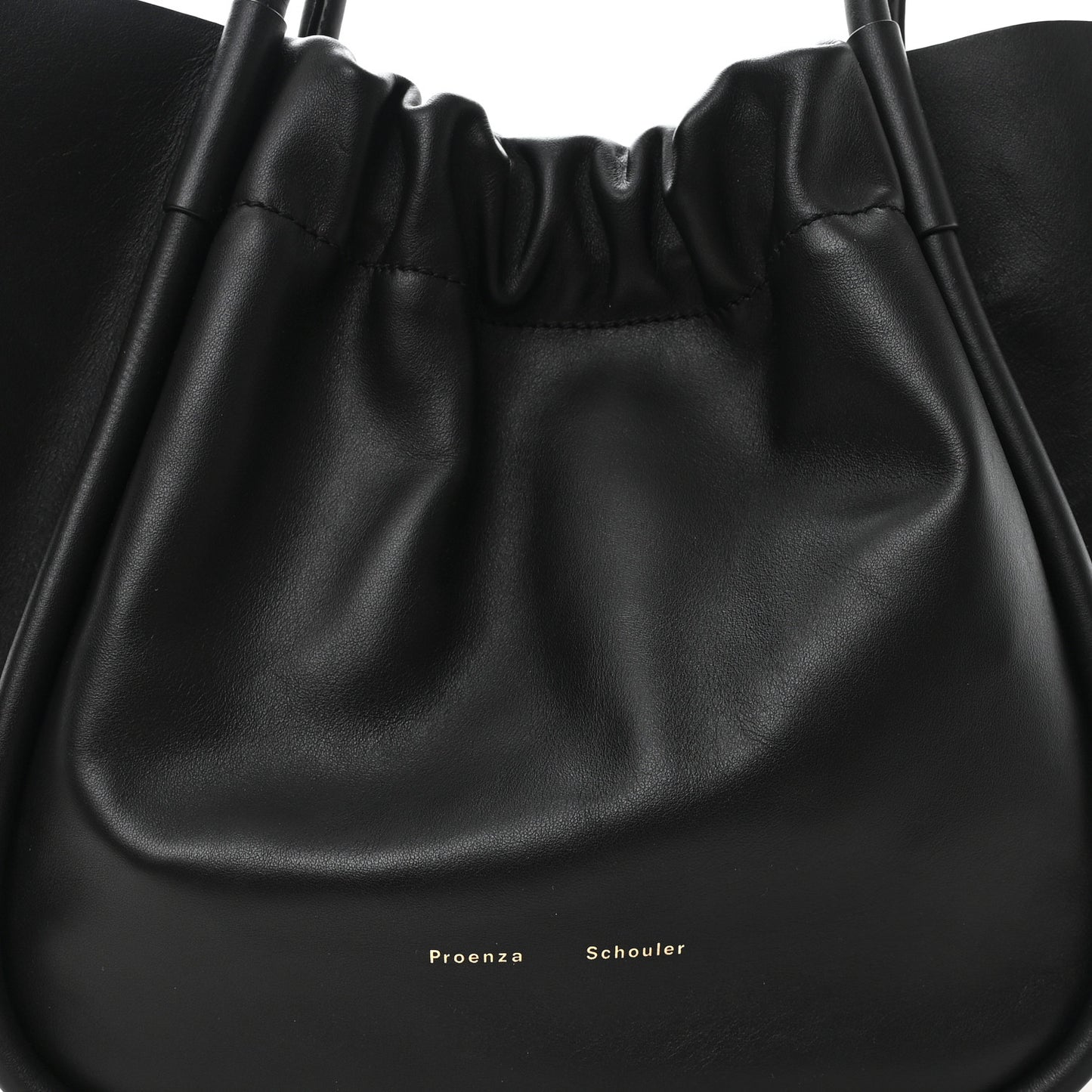 Calfskin Large Ruched Tote Black
