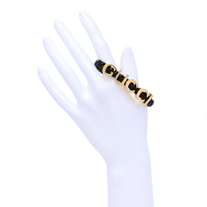 Gucci Calfskin Logo Bracelet Black 2 of 6