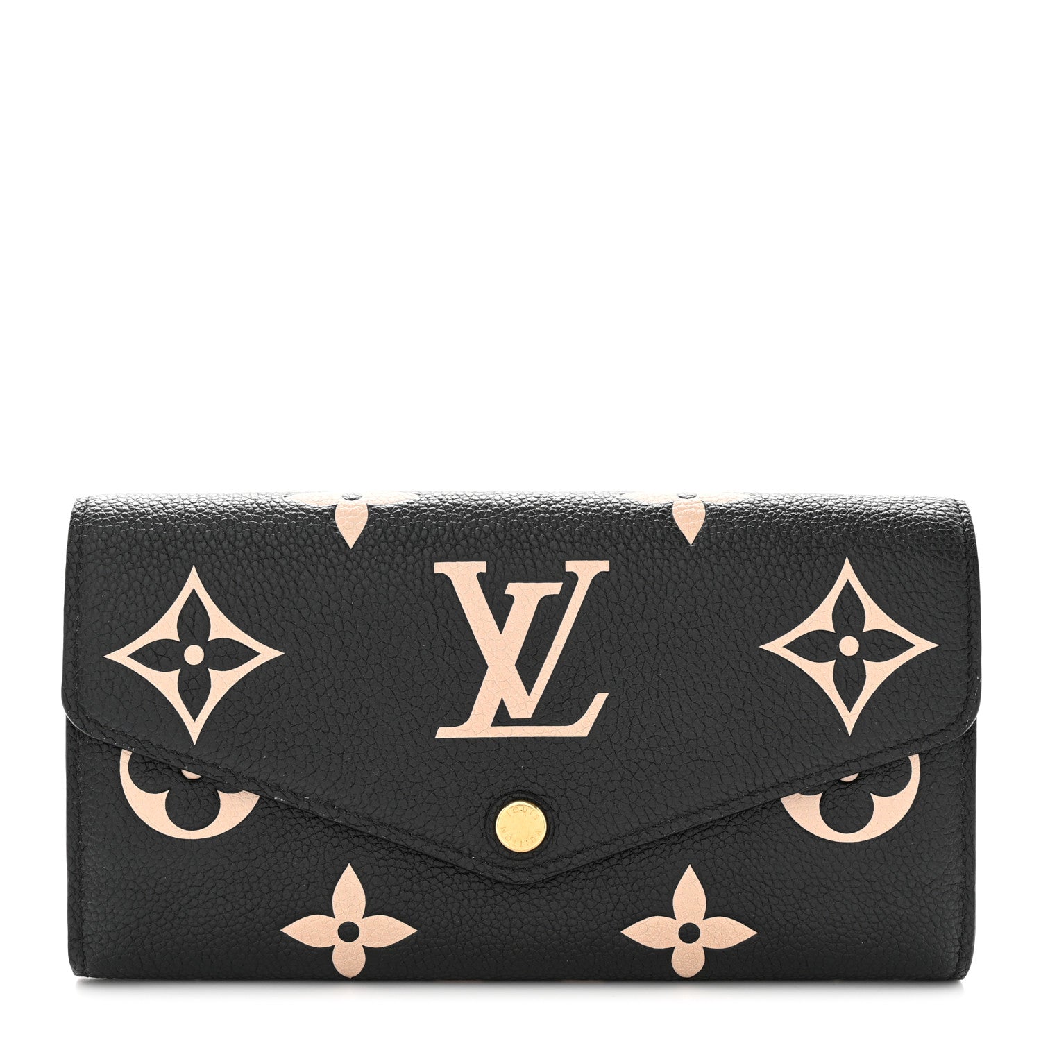 Louis Vuitton Monogram Empreinte Giant Sarah Wallet Black Beige 1 of 7