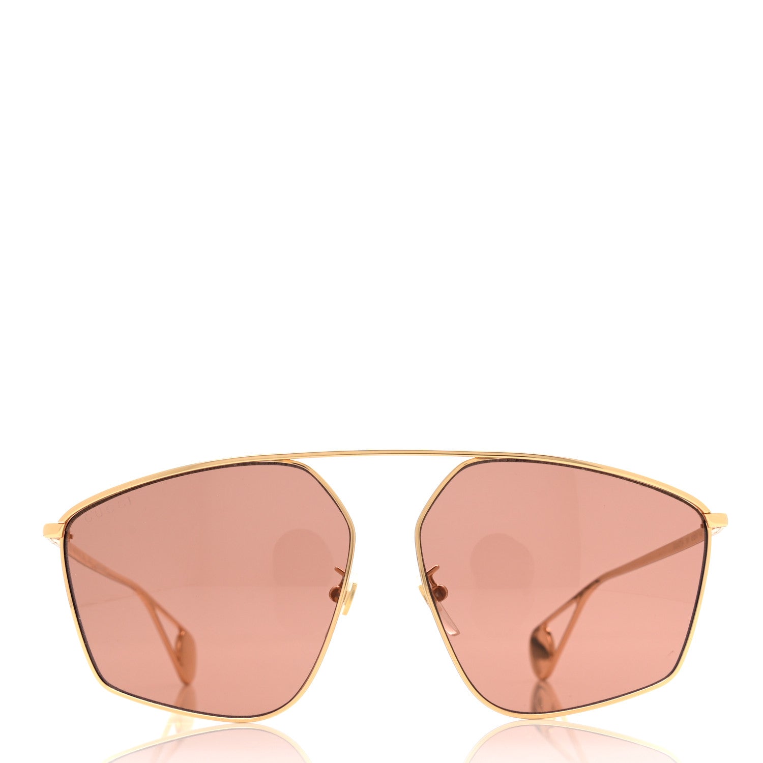 Gucci Square Frame GG0437SA Sunglasses Gold 2 of 8