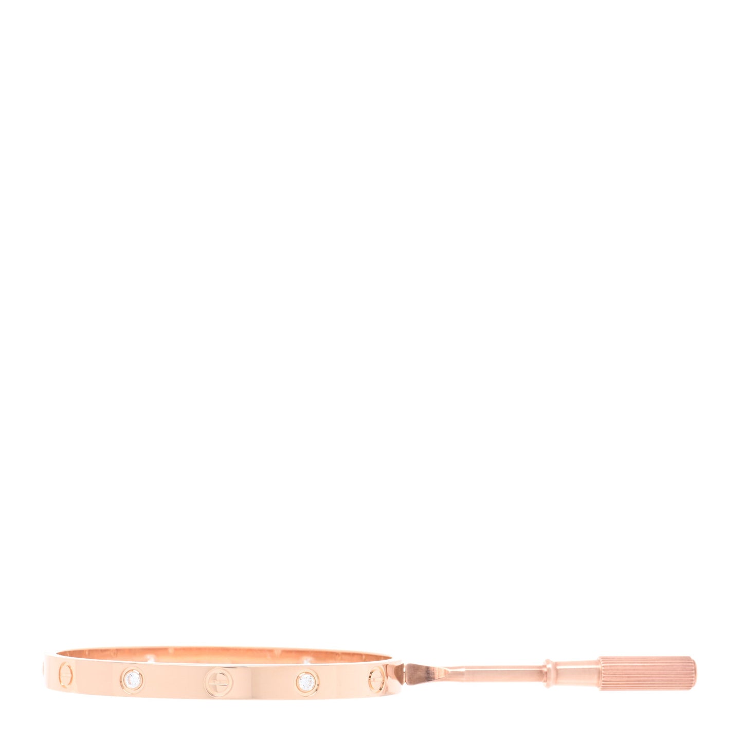 18K Pink Gold 4 Diamond LOVE Bracelet 17