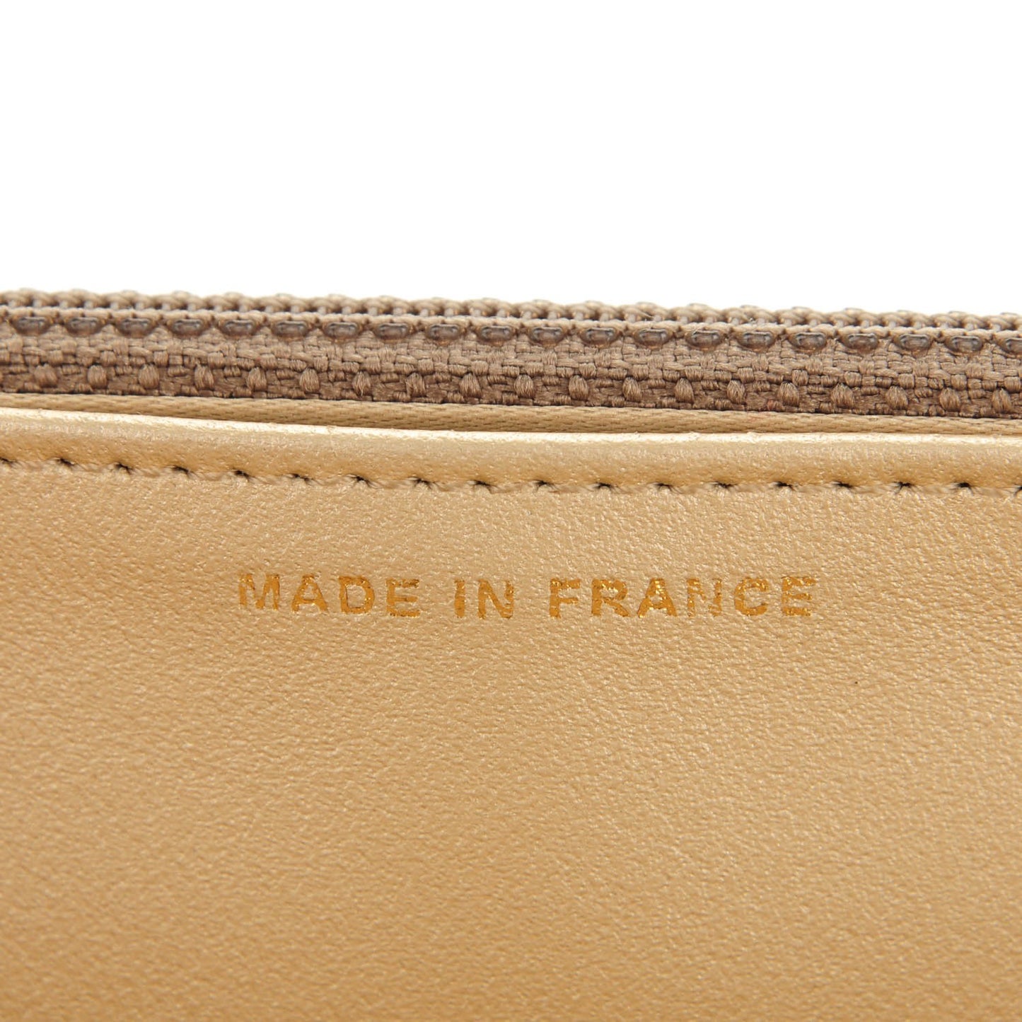 Lambskin Camellia Embossed Wallet on Chain WOC Beige