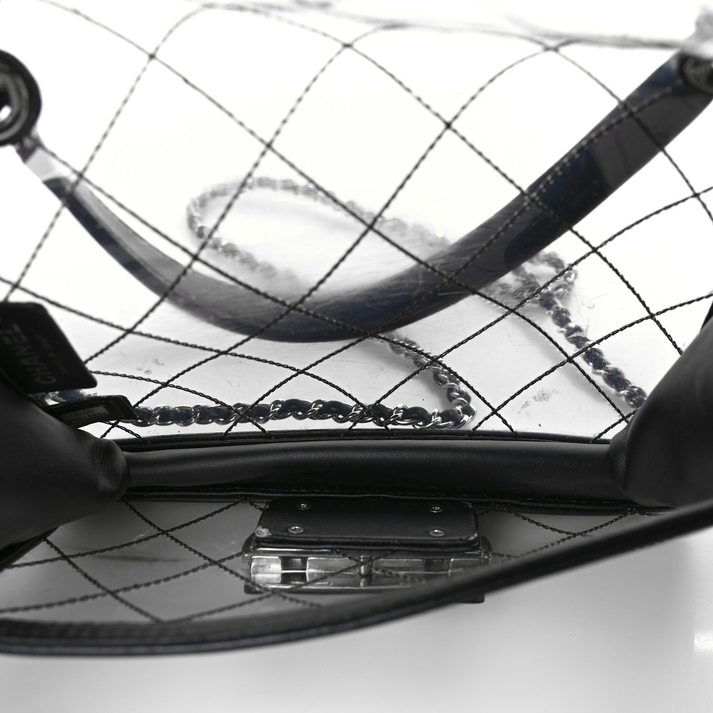 PVC Lambskin Quilted Mini Beauty Lock Flap Black