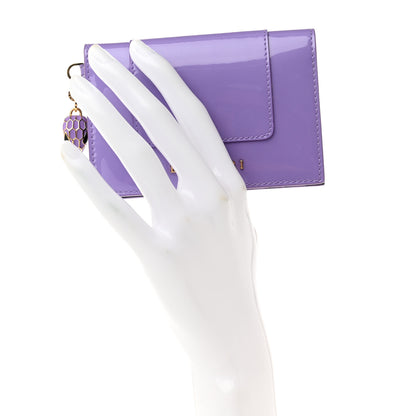 Bulgari Serpenti Patent Calfskin Forever Card Case Purple 2 of 6