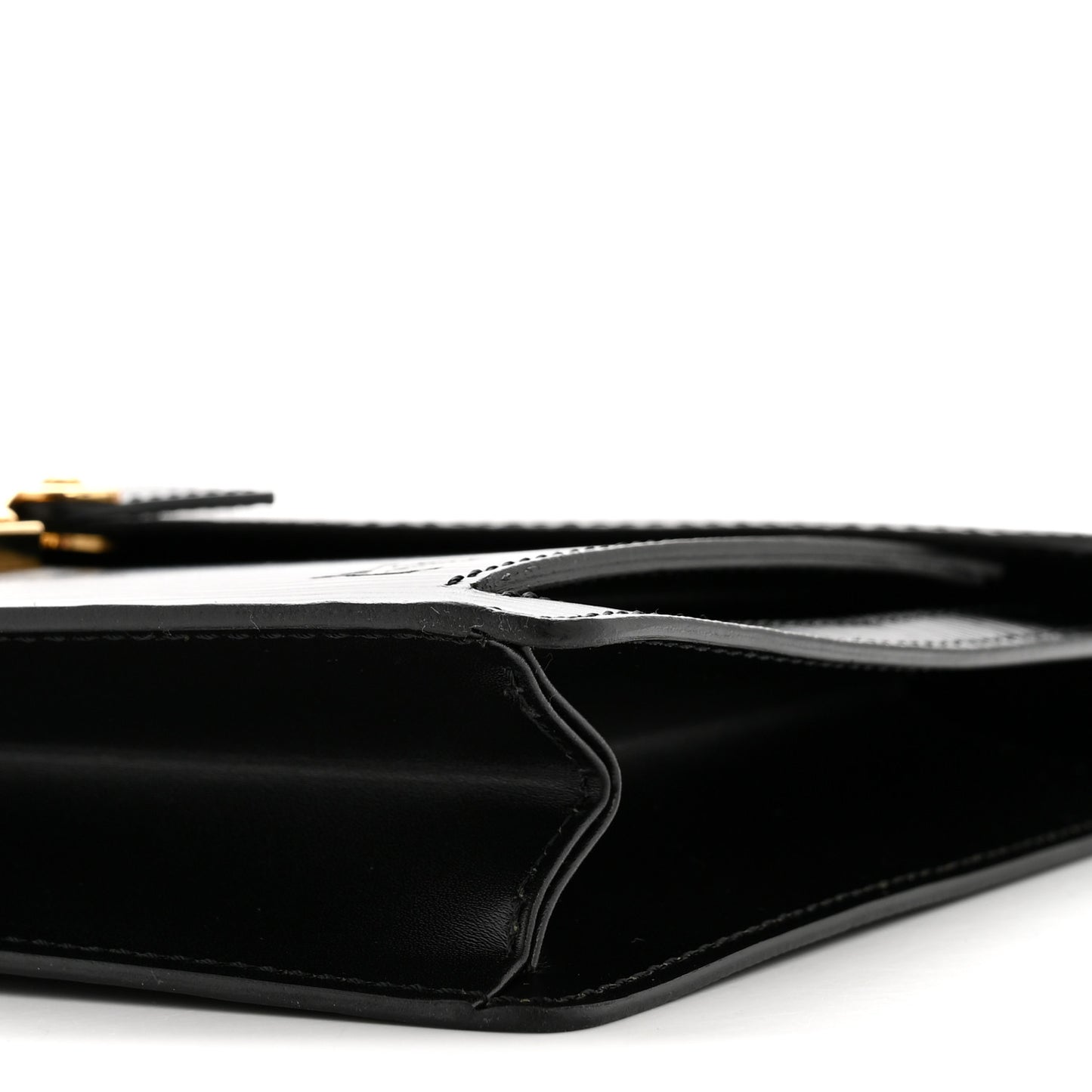 Epi Pochette Sellier Dragonne Clutch Black