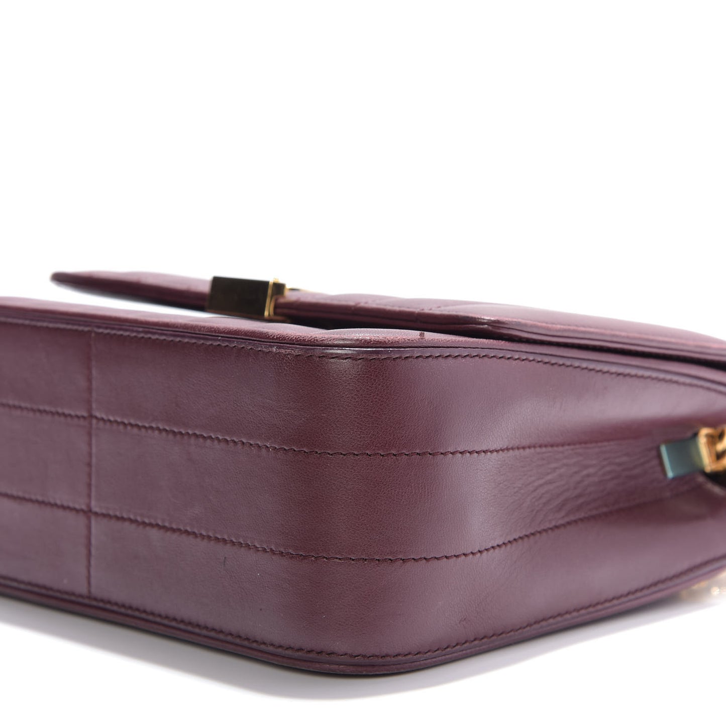 Lambskin Matelasse Monogram Medium Vicky Chain Bag Dark Legion Red