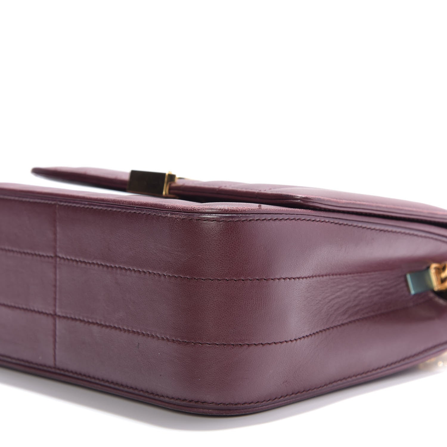 Saint Laurent Lambskin Matelasse Monogram Medium Vicky Chain Bag Dark Legion Red 7 of 11