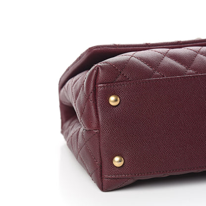 Chanel Caviar Lizard Quilted Small Coco Handle Flap Burgundy 7 of 9