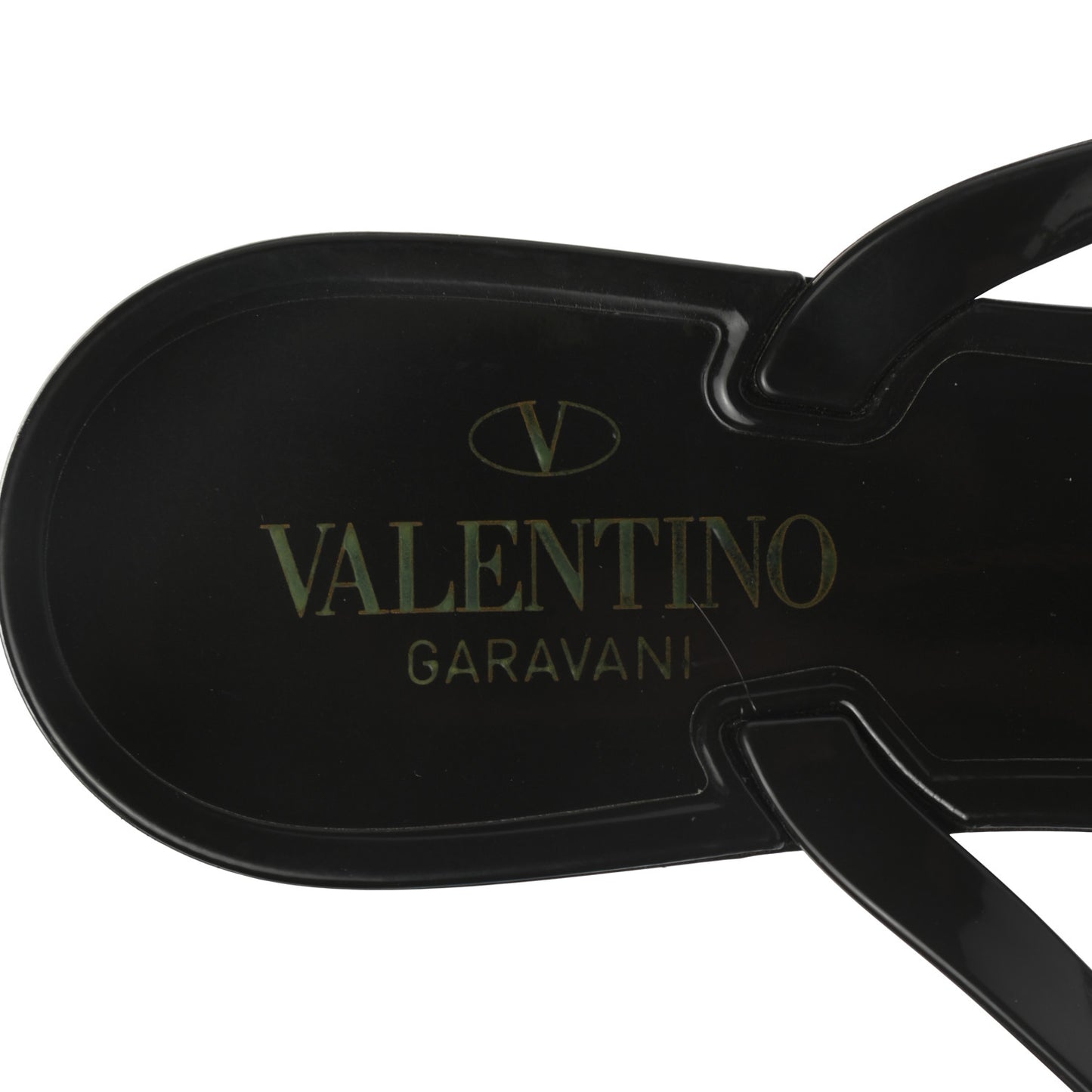 PVC Jelly Rockstud Bow Thong Sandals 39 Black