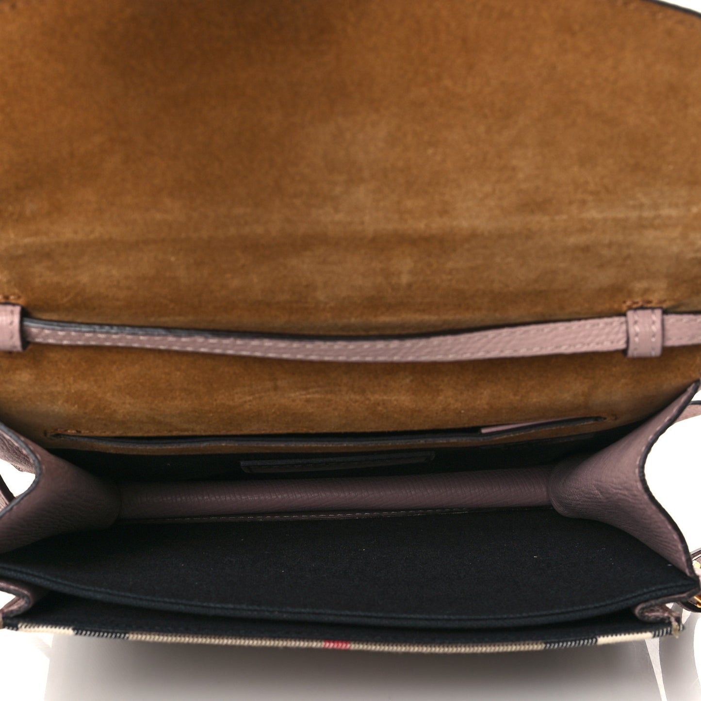 Derby Calfskin House Check Small Macken Crossbody Bag Pale Orchid