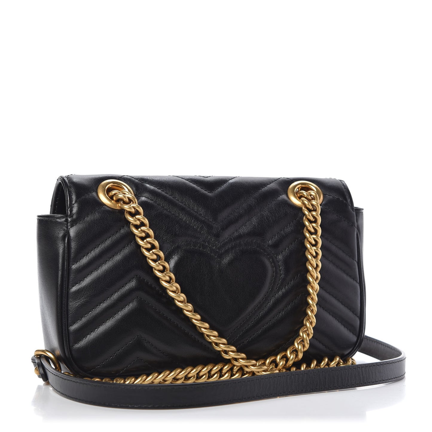 Calfskin Matelasse Mini GG Marmont Shoulder Bag Black