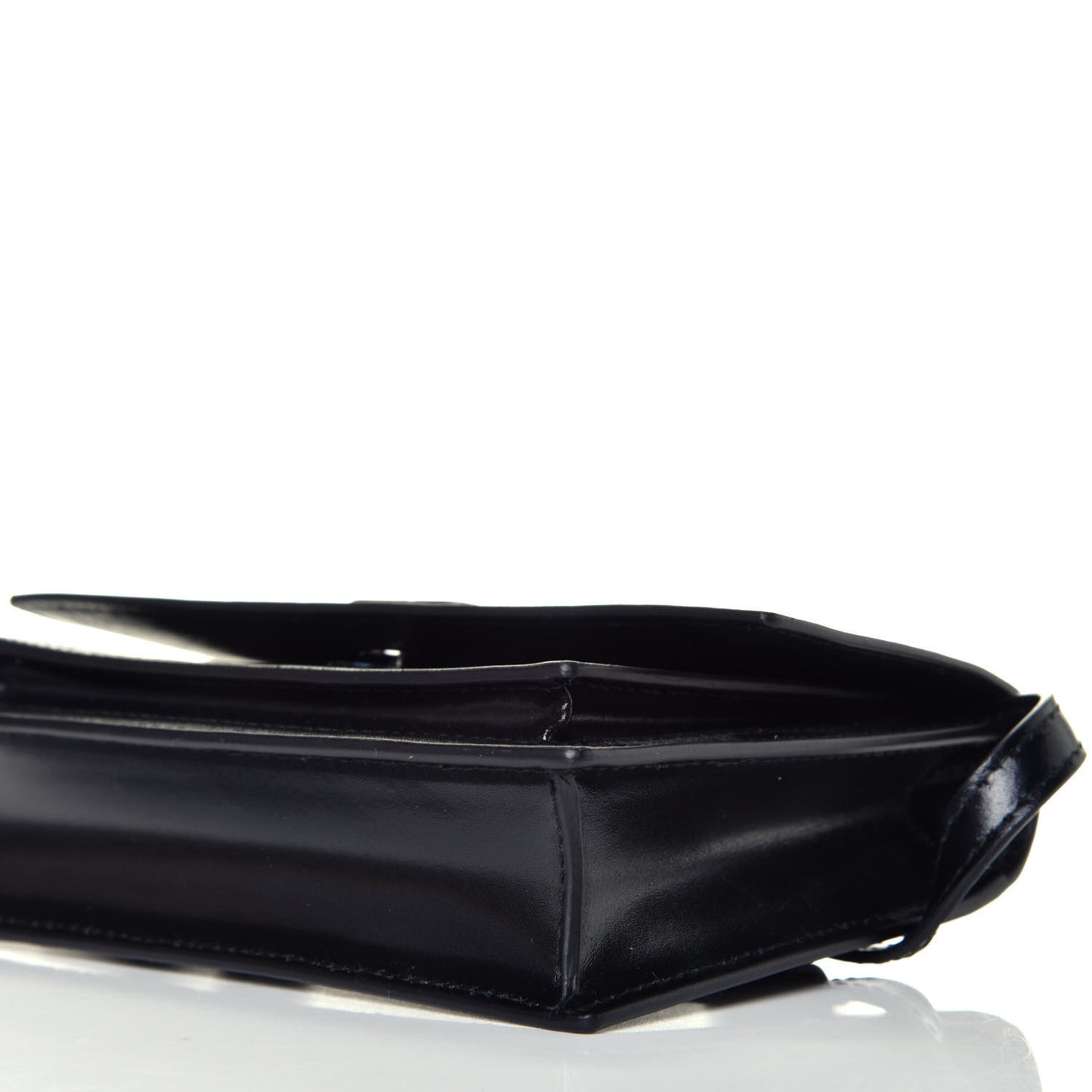 Shiny Box Calfskin Monochrome XS Sharp Belt Bag Black