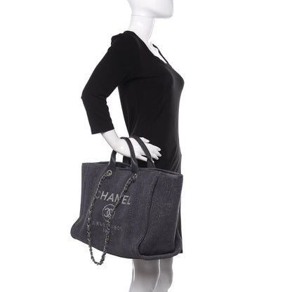 Chanel Lurex Boucle Medium Deauville Tote Grey 3 of 10
