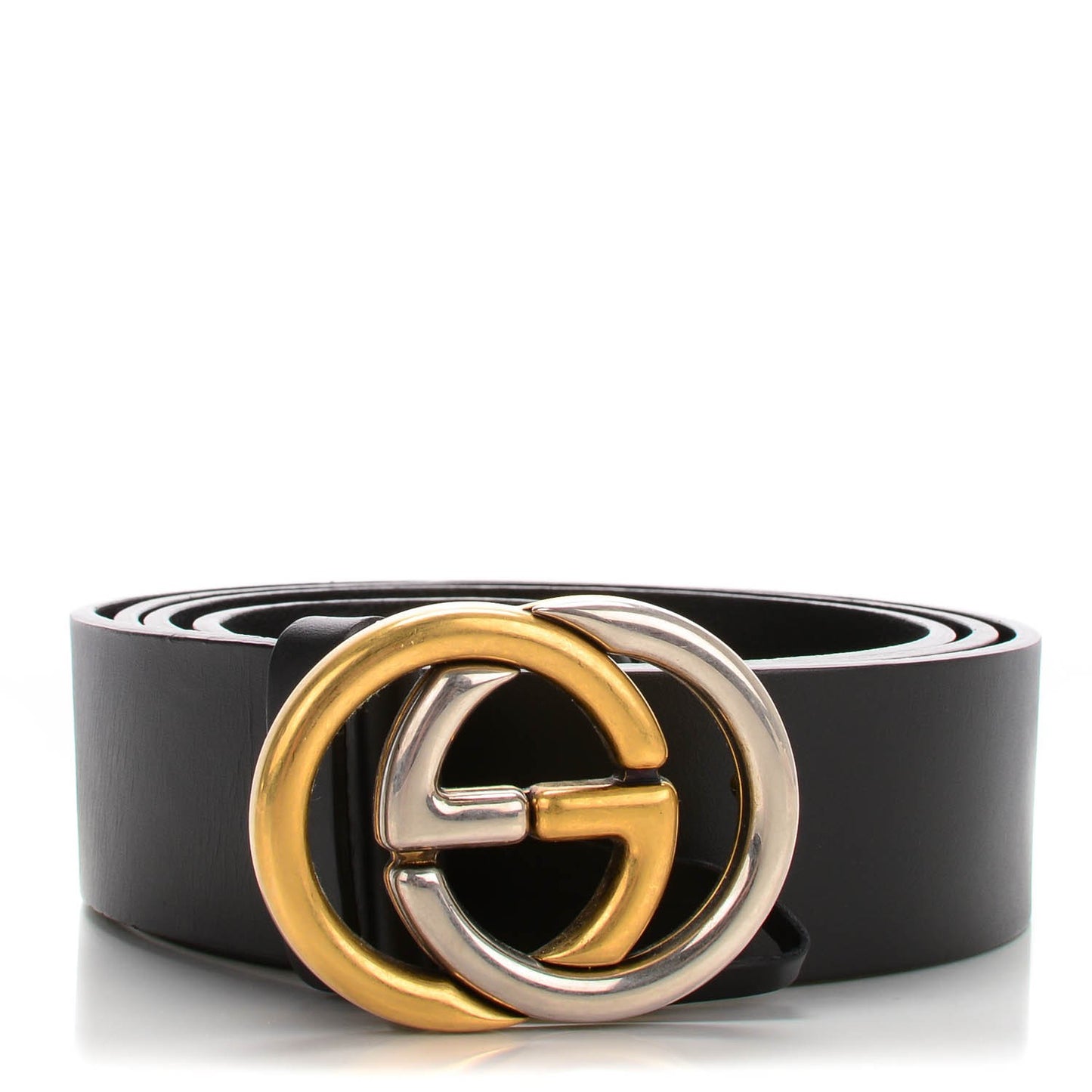 Calfskin Bi Color Interlocking G Belt 120 48 Black