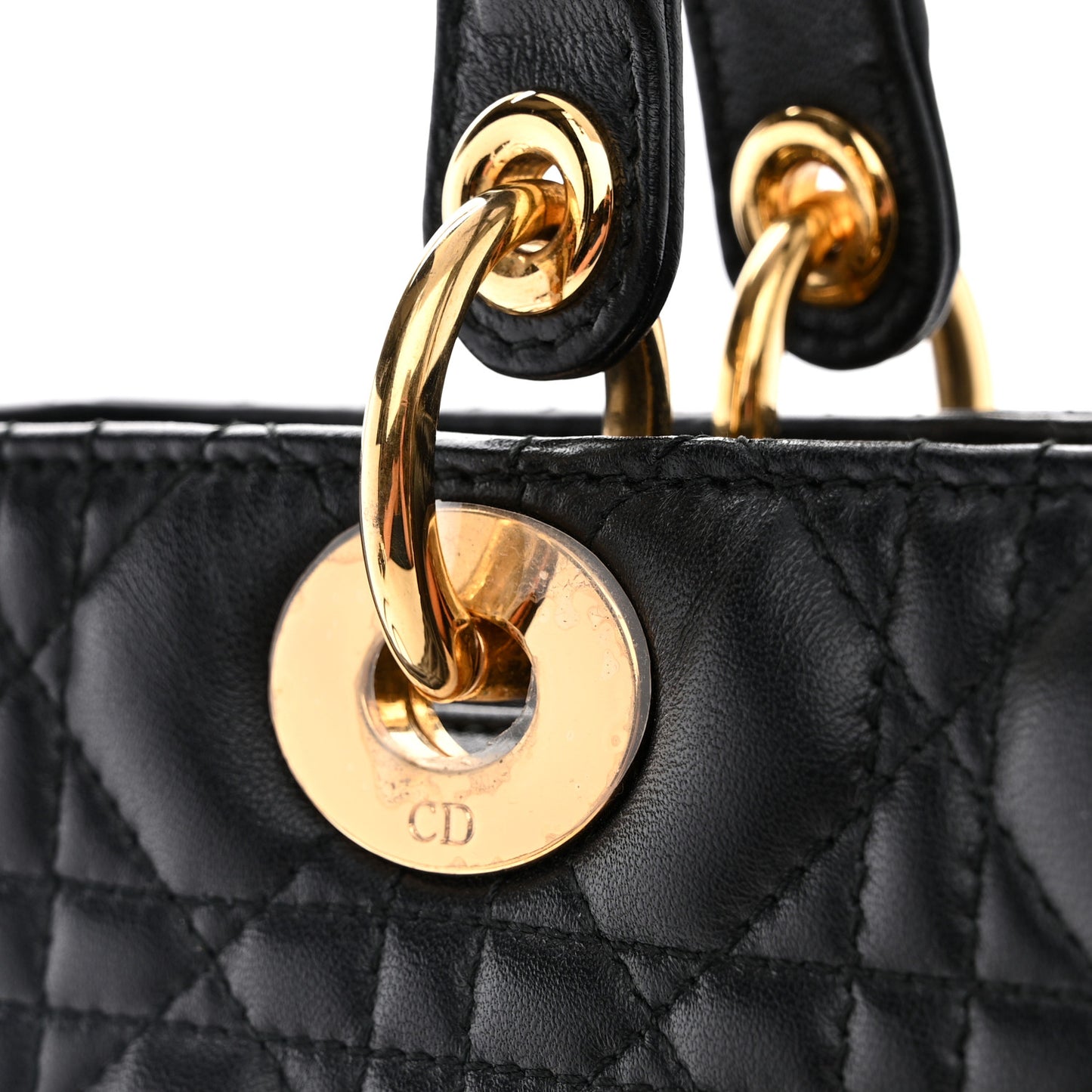 Lambskin Cannage Large Lady Dior Black