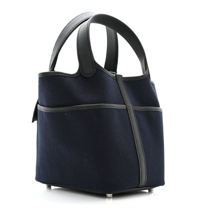 Hermes Toile Goeland Swift Cargo Picotin Lock 18 Bleu Marine 3 of 11