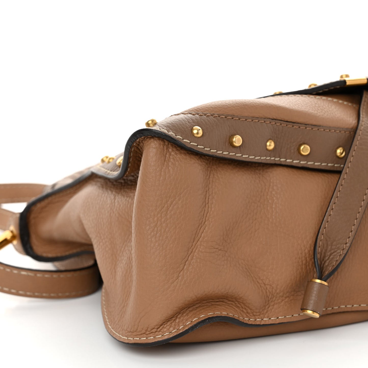 Calfskin Studded Medium Marcie Satchel Nut