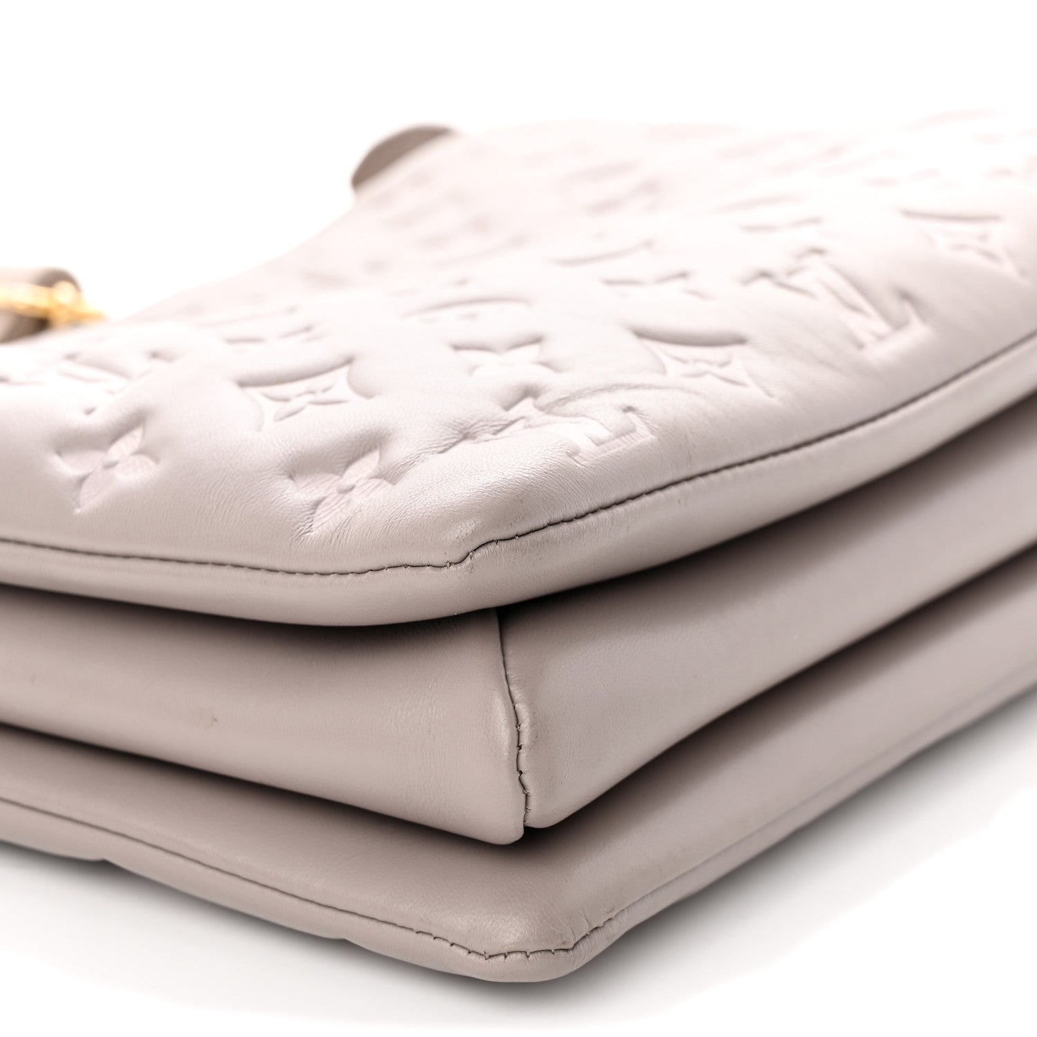 Louis Vuitton Lambskin Embossed Monogram Coussin MM Grey 15 of 27