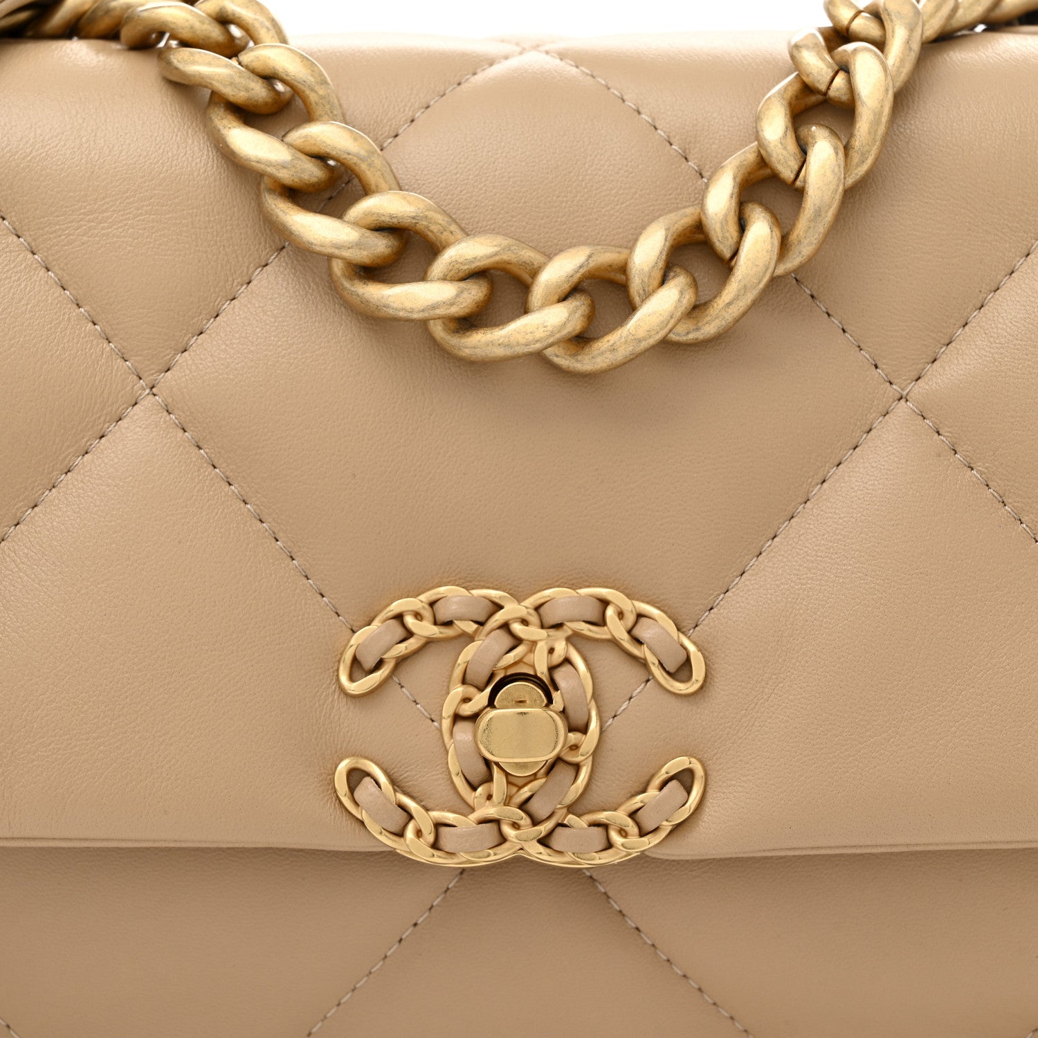 Chanel Lambskin Quilted Medium Chanel 19 Flap Beige 8 of 11