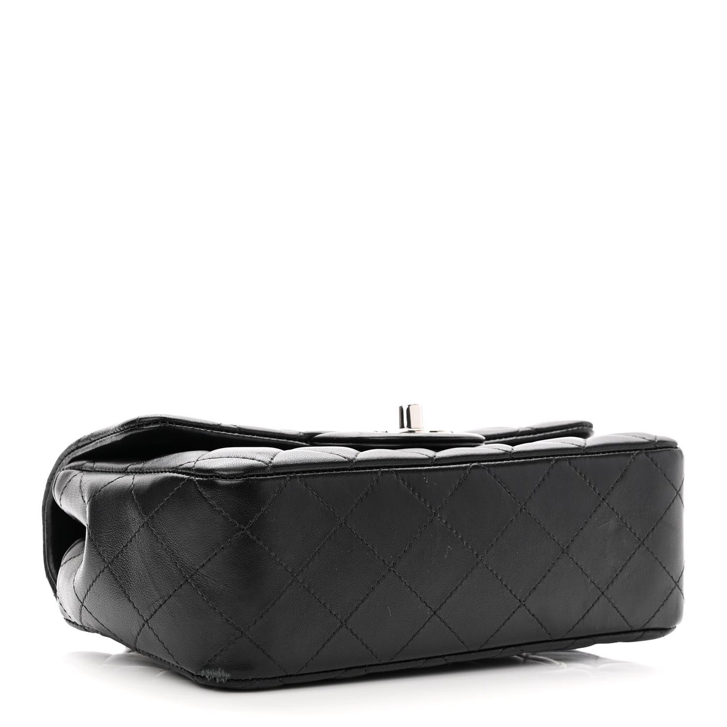 Lambskin Quilted Mini Rectangular Flap Black