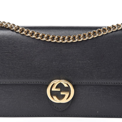 Gucci Textured Calfskin Icon Chain Wallet Black 12 of 12