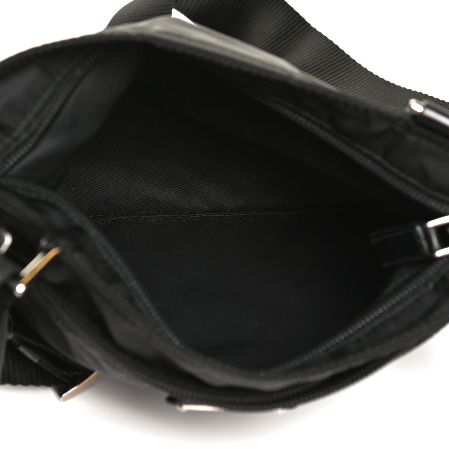 Nylon Vela Flat Messenger Bag Black