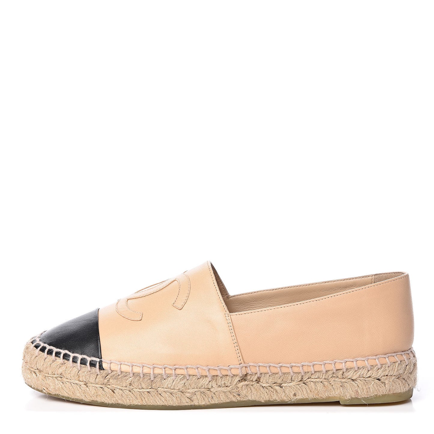 Lambskin CC Espadrilles 39 Beige Black