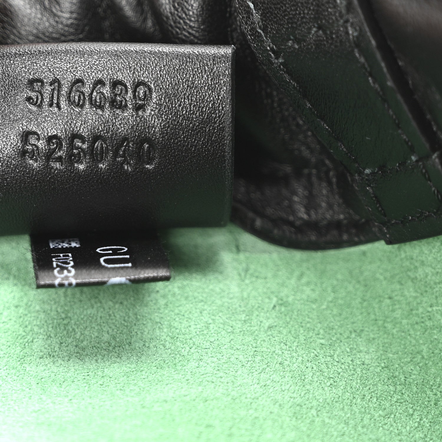 Gucci Grained Calfskin Logo Drawstring Backpack Green 8 of 11