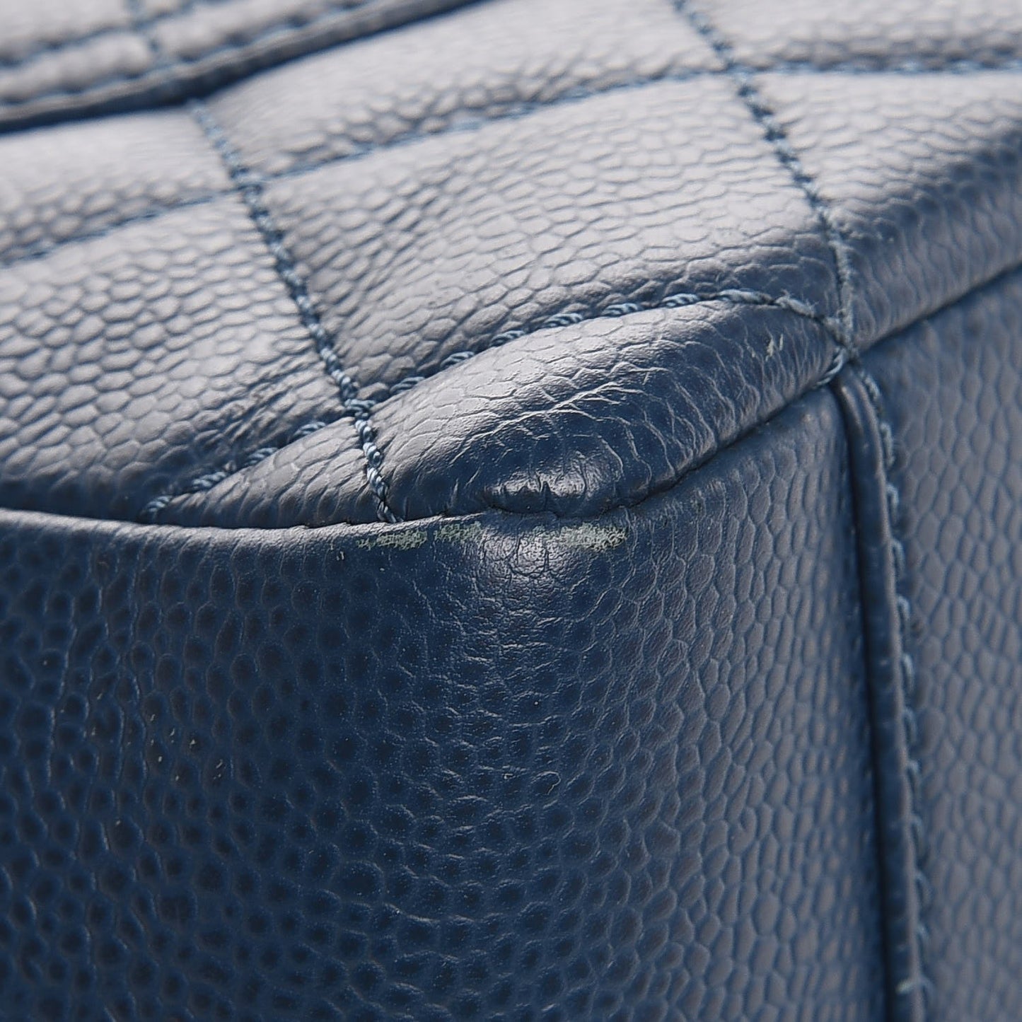 Caviar Quilted Grand Shopping Tote GST Dark Blue