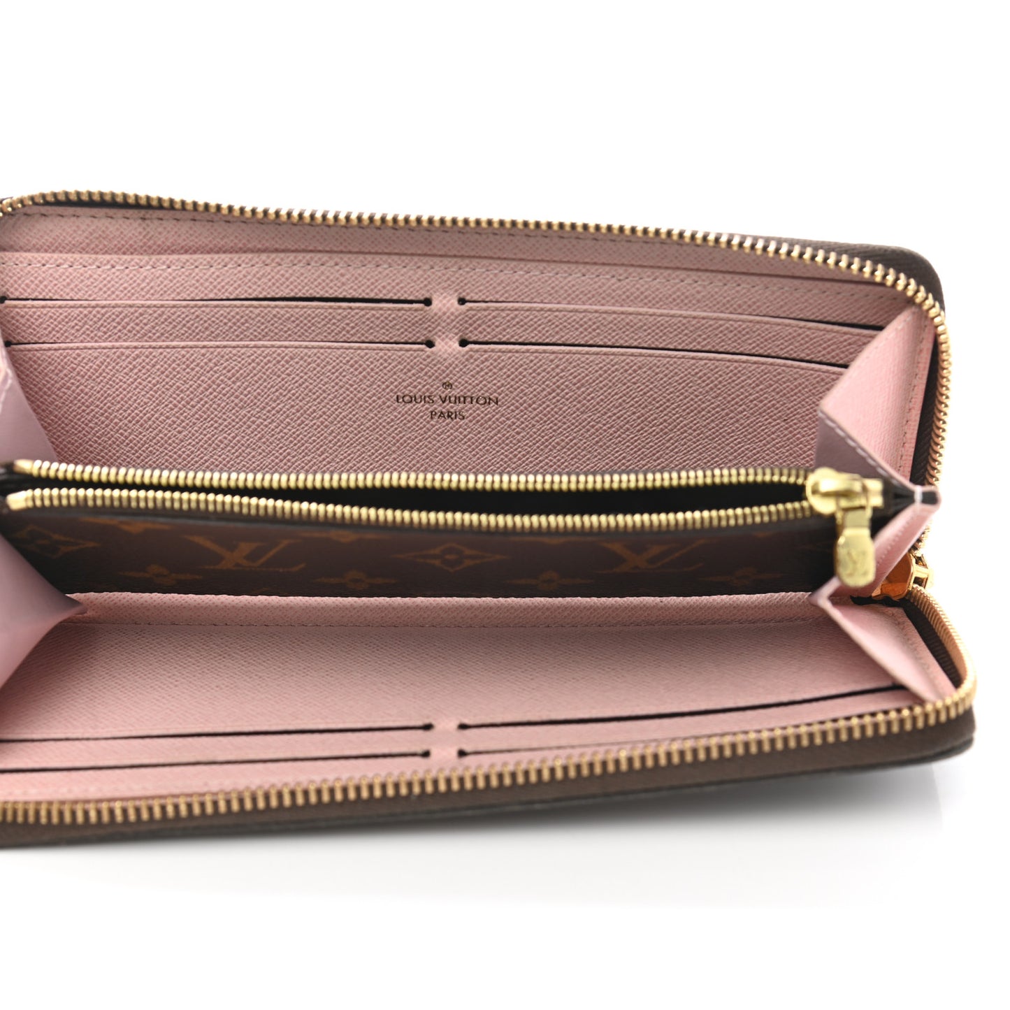 Monogram Clemence Wallet Rose Ballerine