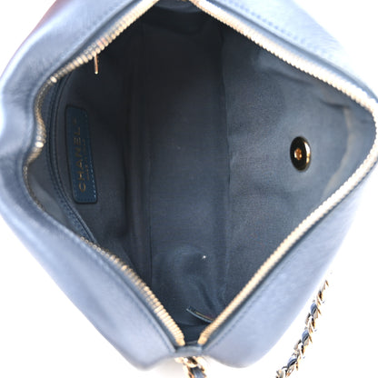 Chanel Metallic Goatskin Quilted Medium Casual Trip Camera Case Blue 5 of 11