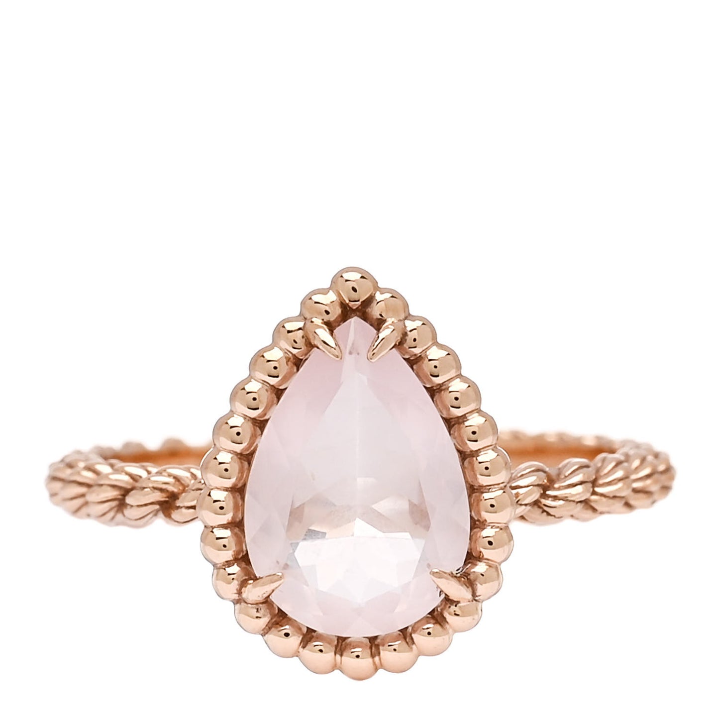 18K Rose Gold Rose Quartz Small Serpent Boheme Ring 52 6