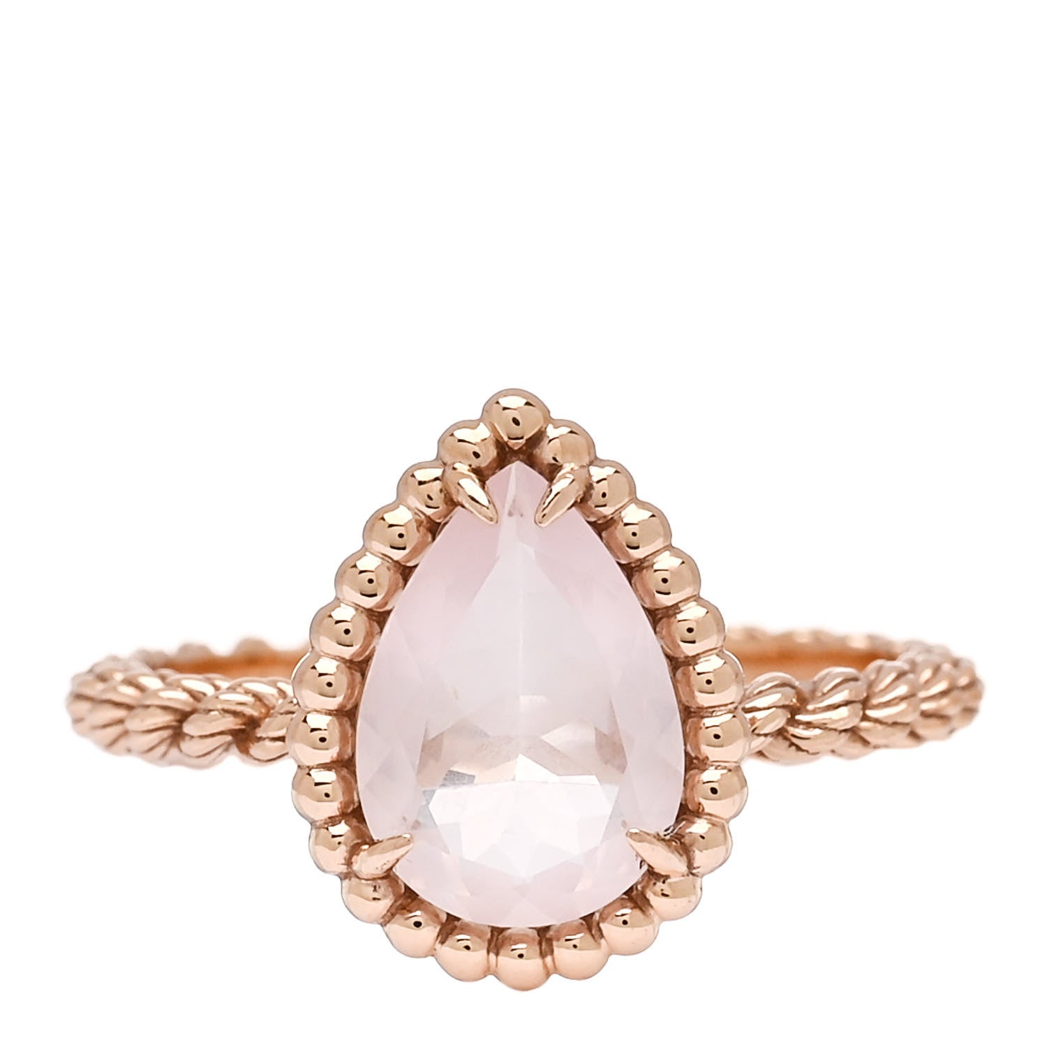 Boucheron 18K Rose Gold Rose Quartz Small Serpent Boheme Ring 52 6 1 of 6
