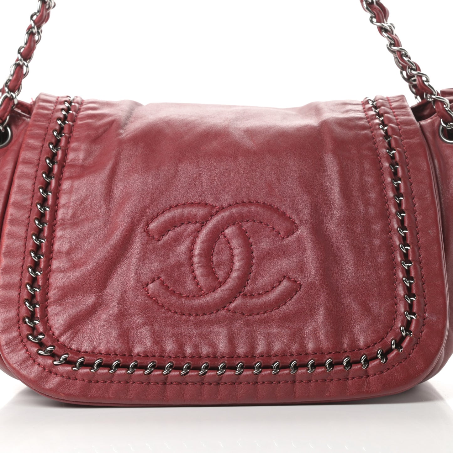 Smooth Calfskin Luxe Ligne Flap Red