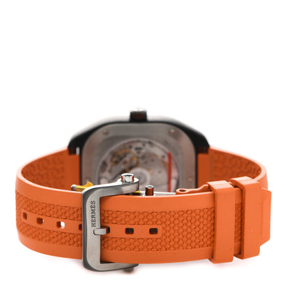 Hermes DLC Coated Titanium Rubber 39mm H08 Automatic Watch Orange 3 of 5