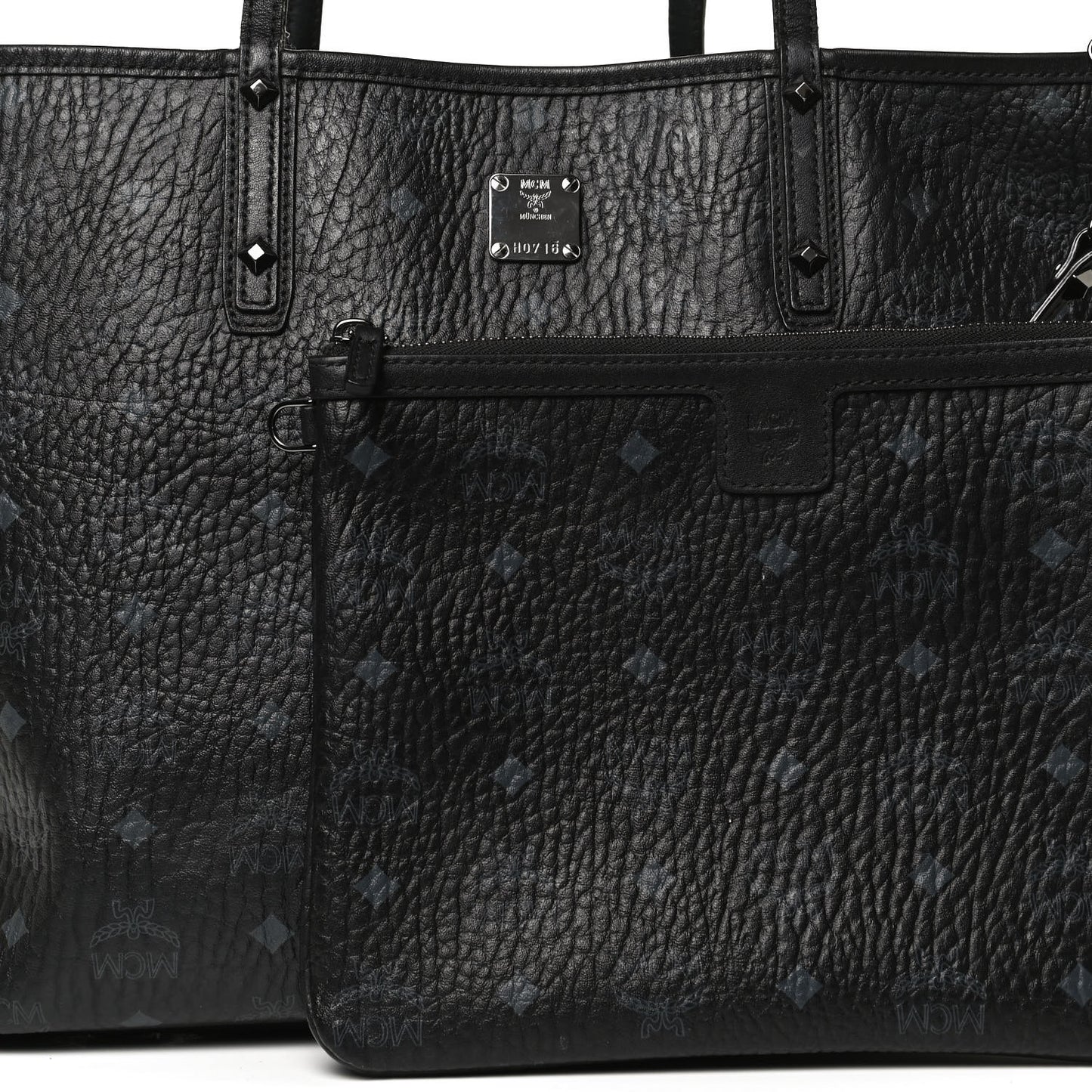 Visetos Medium Reversible Shopper Tote Black