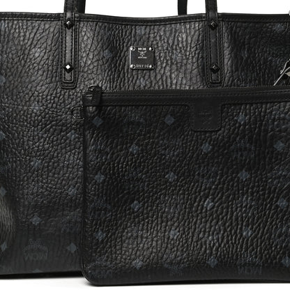 MCM Visetos Medium Reversible Shopper Tote Black 9 of 13