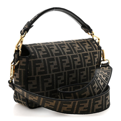 Fendi Fabric Jacquard FF 1974 Medium Baguette Tobacco Moro Black 3 of 9