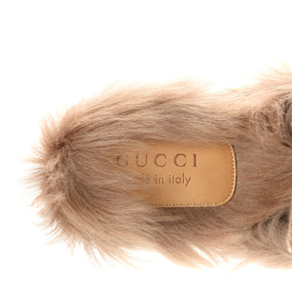 Gucci GG Monogram Fur Mens Princetown Slippers 8.5 Beige Ruggine Rust 8 of 9