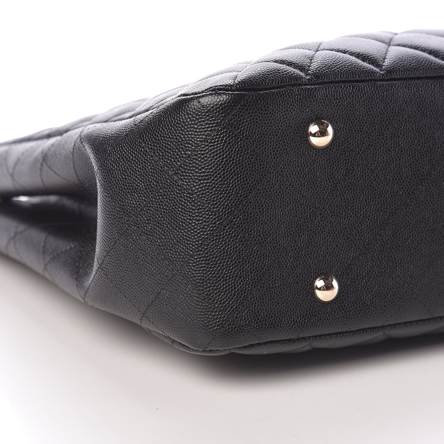Caviar Quilted Large Shopping Tote Black