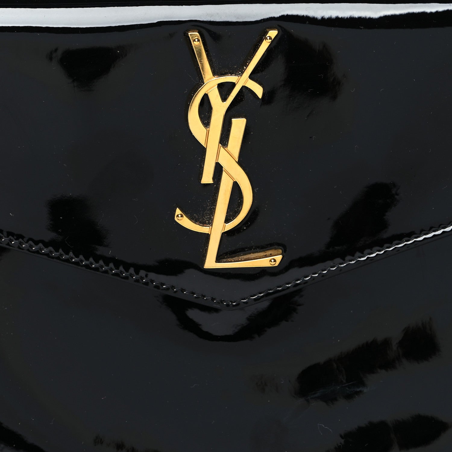 Saint Laurent Patent Calfskin Monogram Uptown Clutch Black 8 of 12