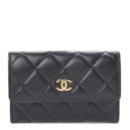 Chanel Lambskin Quilted Flap Card Holder Black 1 of 8