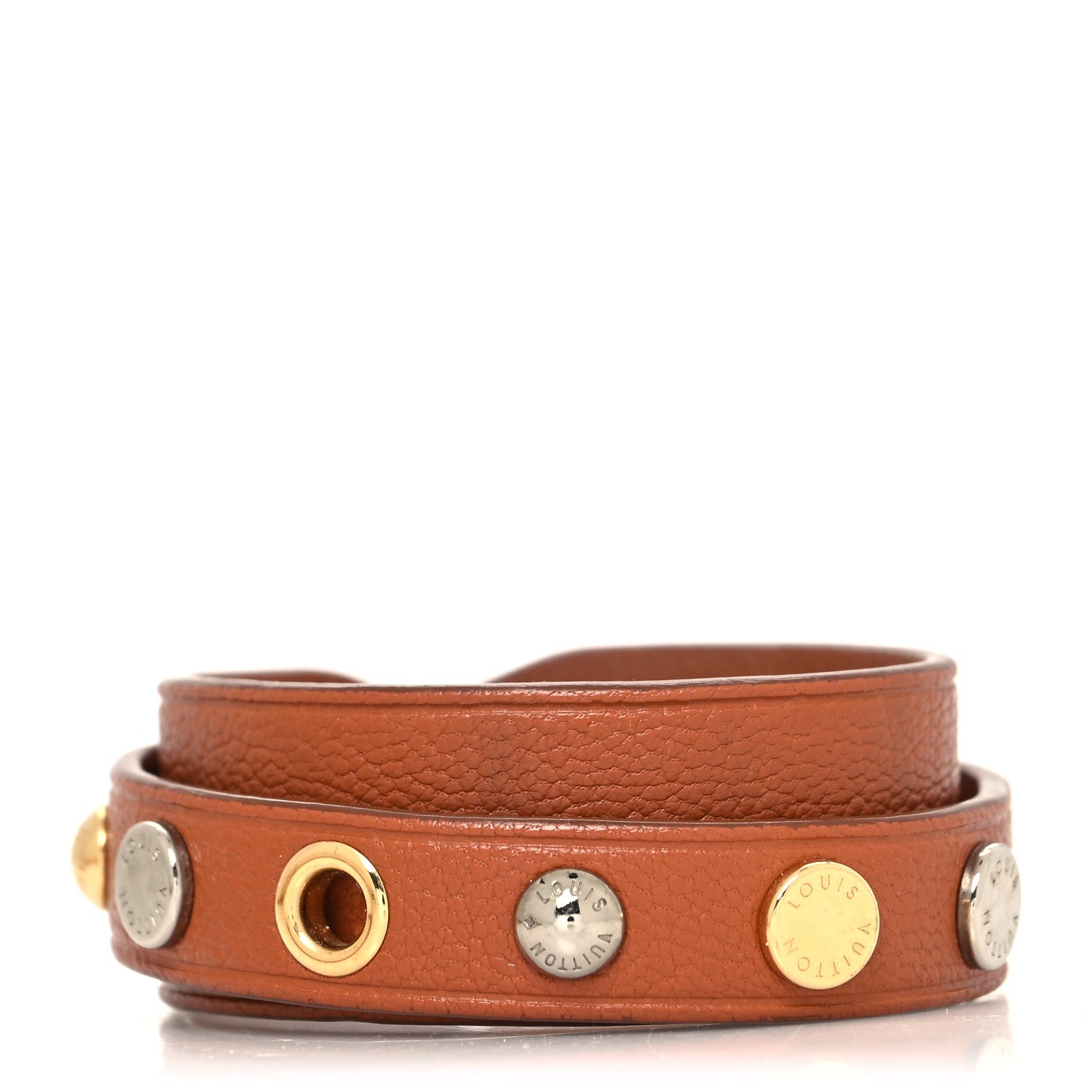 Louis Vuitton Goatskin Spike It Wrap Bracelet 17 Camel 1 of 6