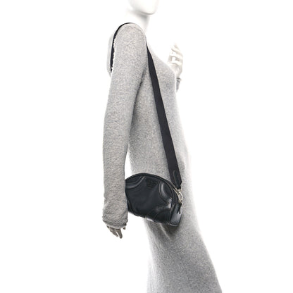 Prada Nylon Soft Calfskin Bowling Crossbody Bag Black 2 of 9