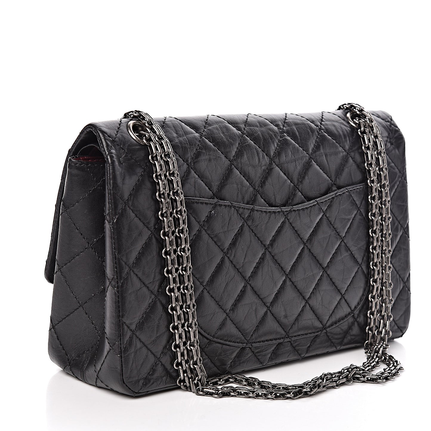 Aged Calfskin Quilted 2.55 Reissue 226 Flap Black