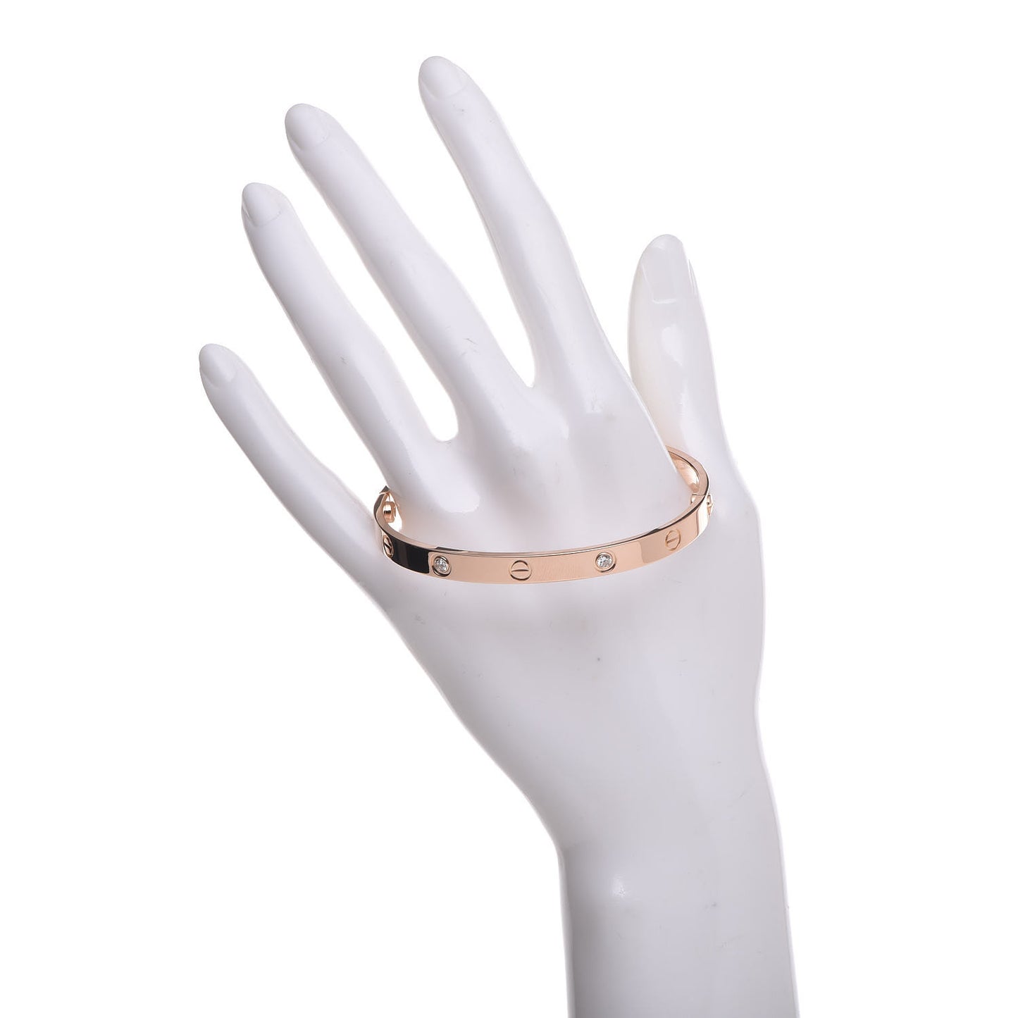 18K Pink Gold 4 Diamond LOVE Bracelet 19