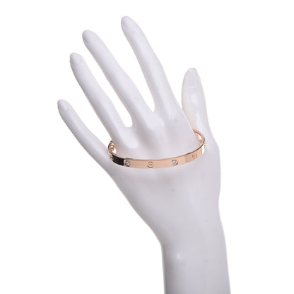 Cartier 18K Pink Gold 4 Diamond LOVE Bracelet 19 2 of 6