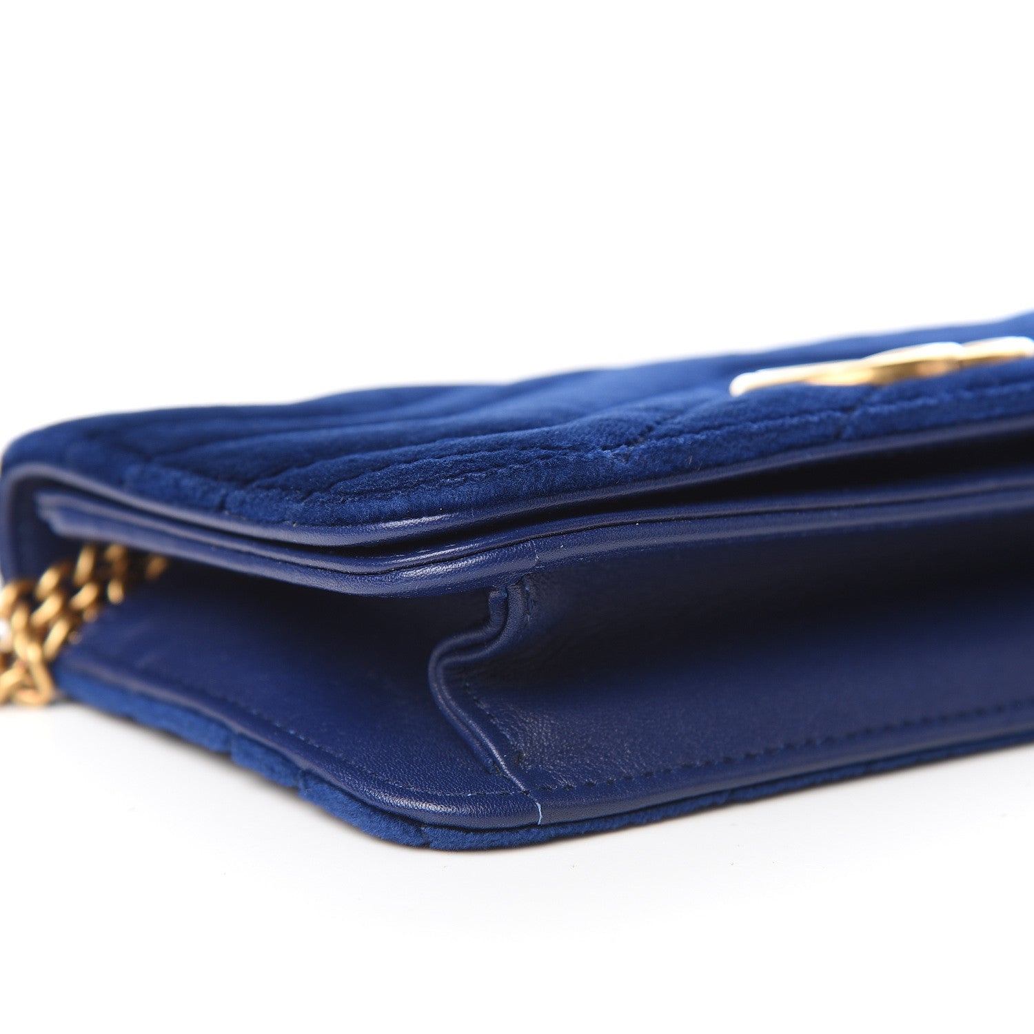 Gucci Velvet Matelasse GG Marmont Mini Bag Cobalt Blue 4 of 10