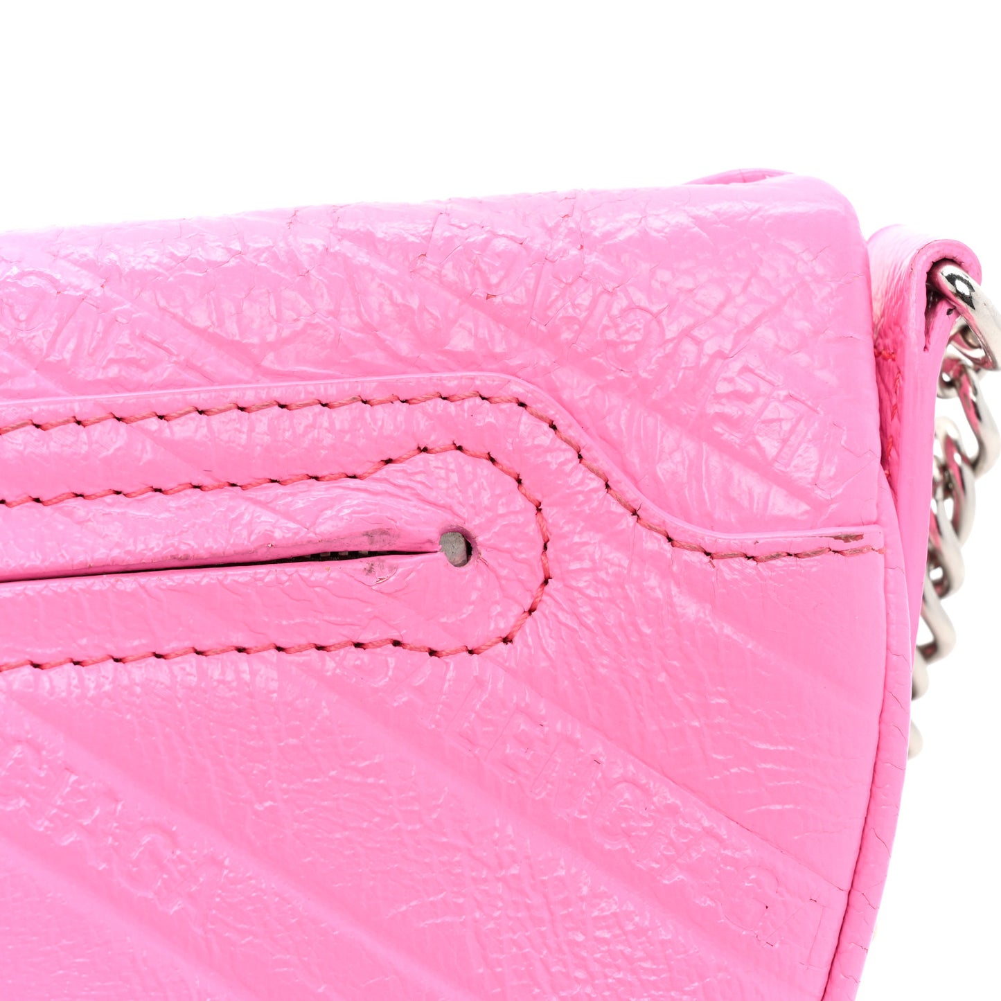 Shiny Goatskin Allover Logo Embossed XXS Souvenir Belt Bag Acid Pink