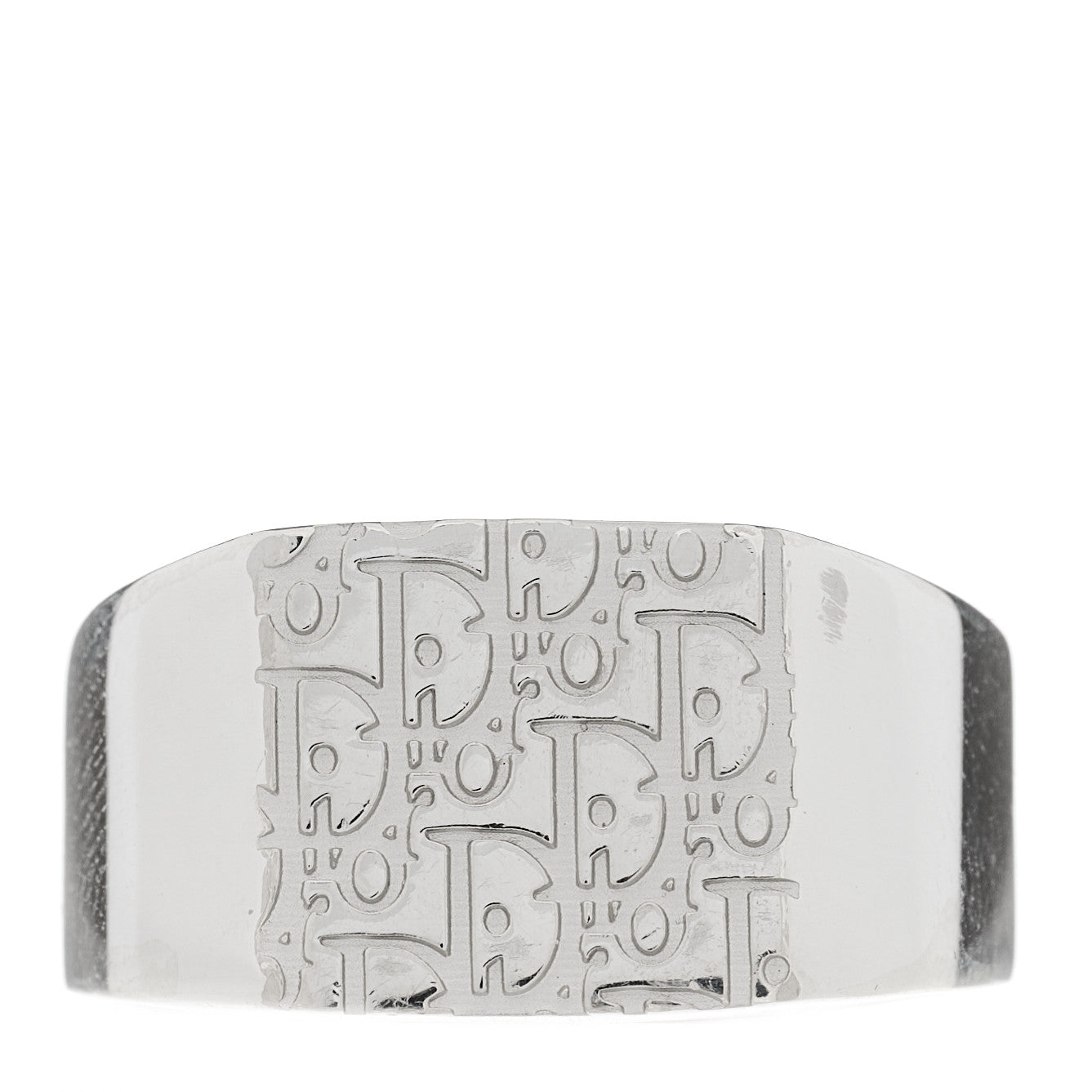 Christian Dior Sterling Silver Oblique Signet Ring 60 9 1 of 4